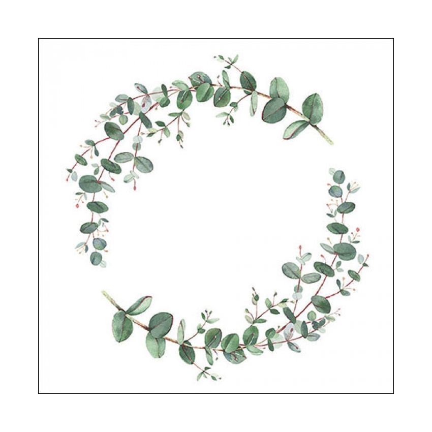 Guardanapo EUCALYPTUS BRANCH WHITE 30x30cm