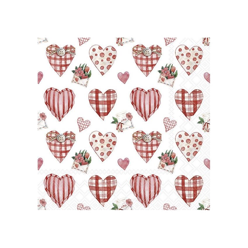 Guardanapo LOVELY HEARTS 30x30cm