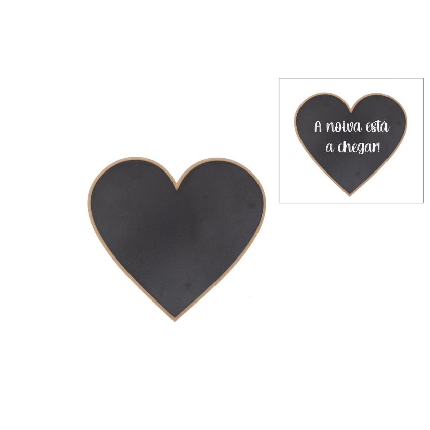 PLACA CORAÇÃO COM ARDOSIA 25X23X0.3CM