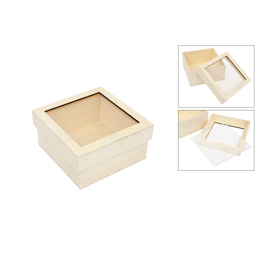 CAIXA 16X16X8CM C/ TAMPA ACRILICA