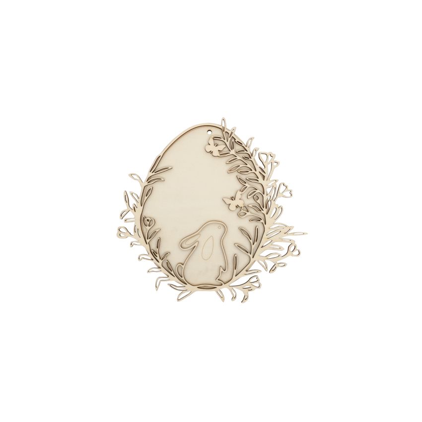 ARO OVO COM COELHO 22.6X22X0.4CM CHOUPO