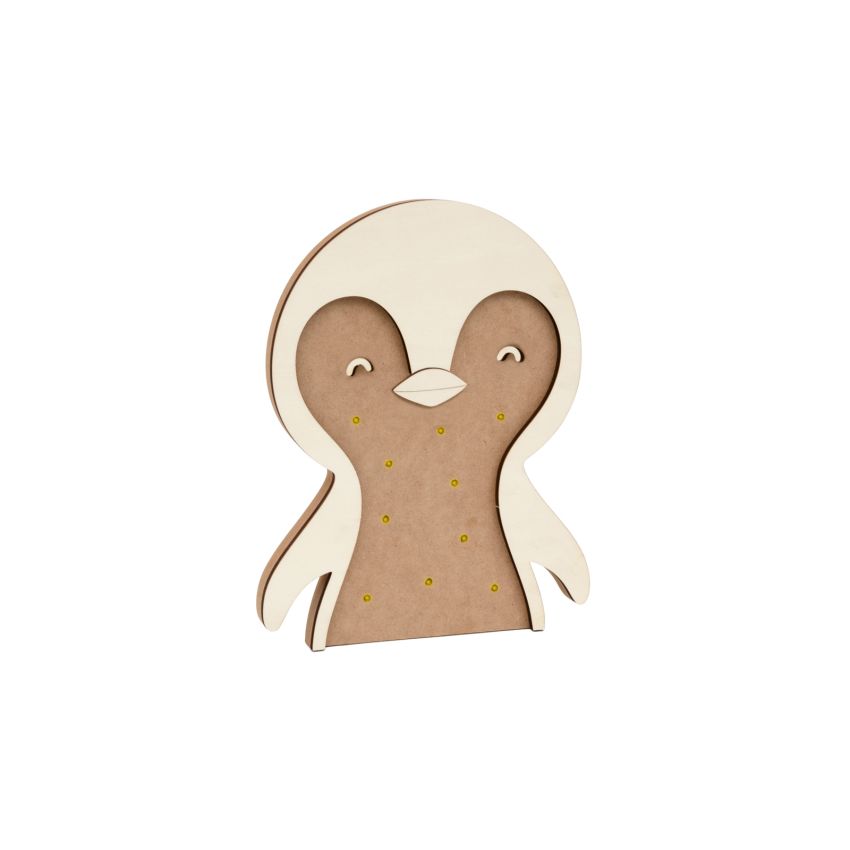 PINGUIM C/LED 23.5X30X1.6CM MDF