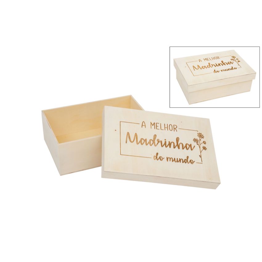 CAIXA MADRINHA 22X15X8CM CHOUPO