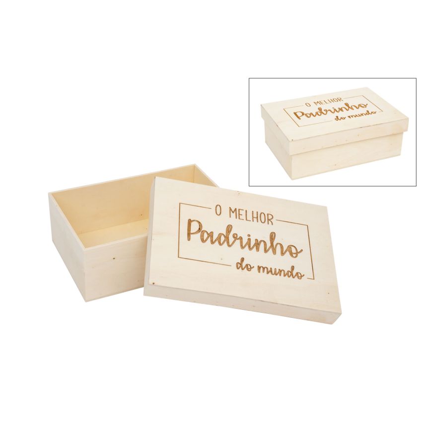 CAIXA PADRINHO 22X15X8CM CHOUPO
