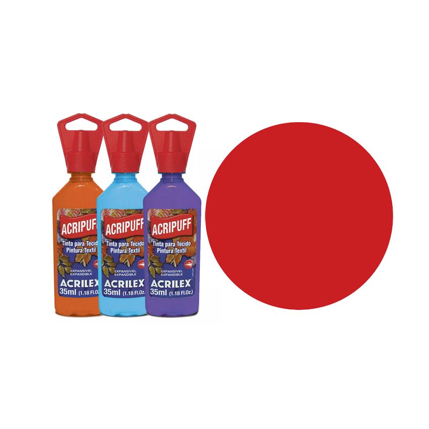 TINTA TECIDO 35ML ACRIPUFF VERMELHO FOGO 04812507 ACRILEX 