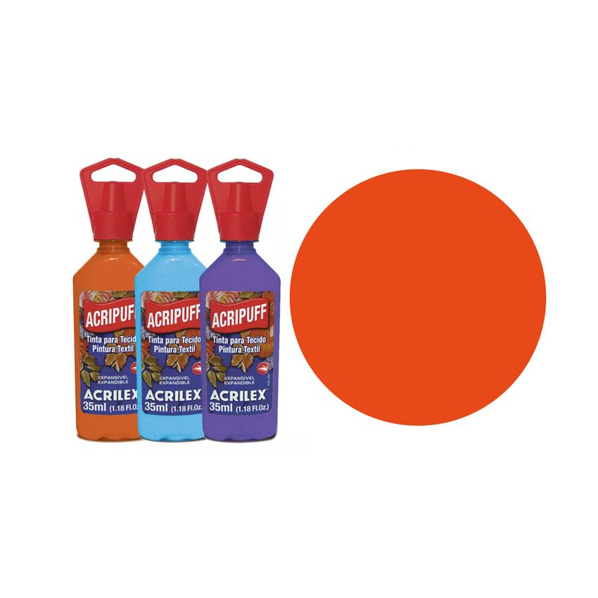 TINTA TECIDO 35ML ACRIPUFF LARANJA 04812517 ACRILEX 