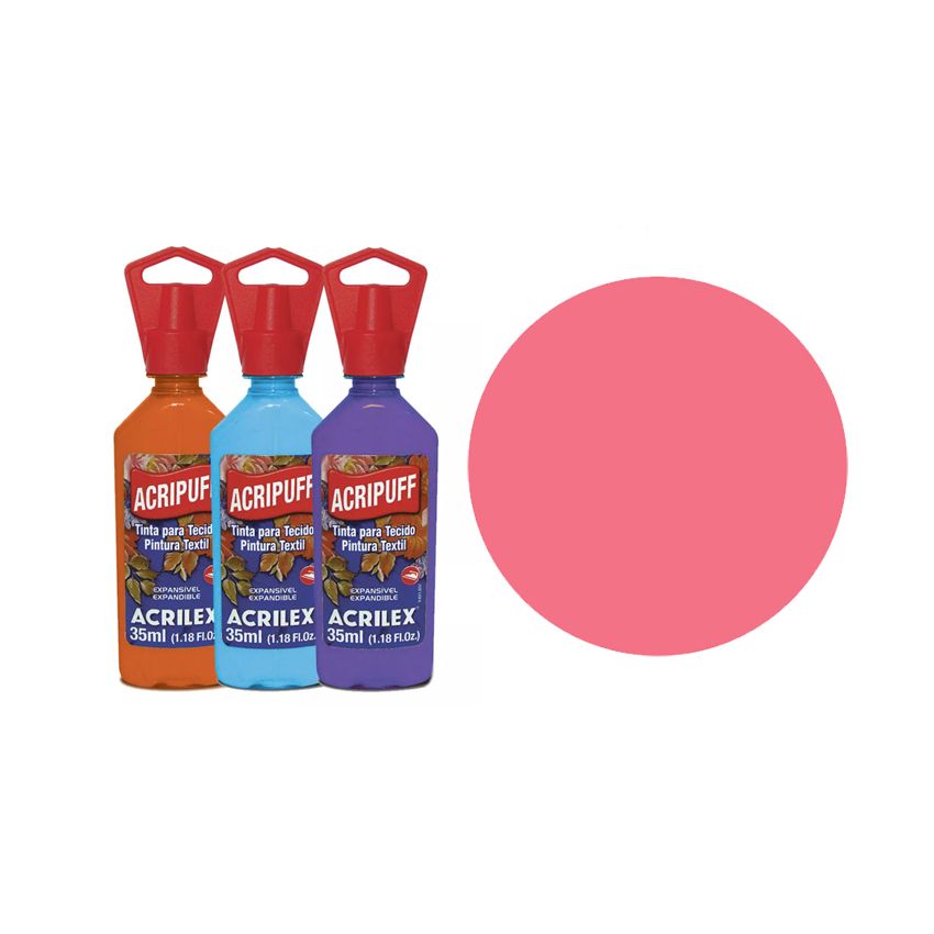 TINTA TECIDO 35ML ACRIPUFF ROSA CHA 04812567 ACRILEX 