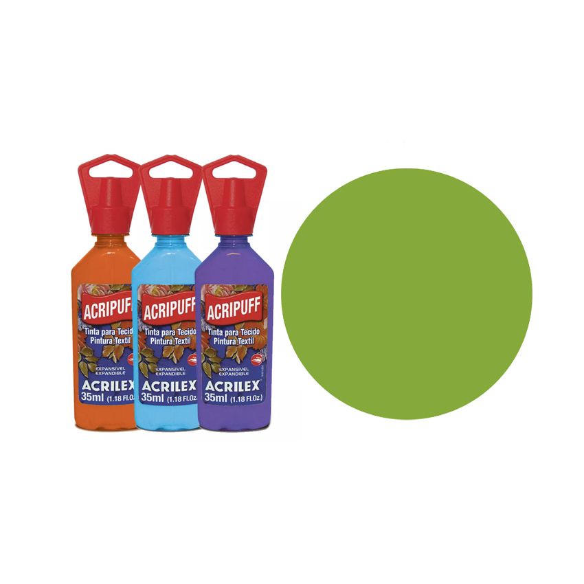TINTA TECIDO 35ML ACRIPUFF VERDE PISTA. 04812570 ACRILEX 