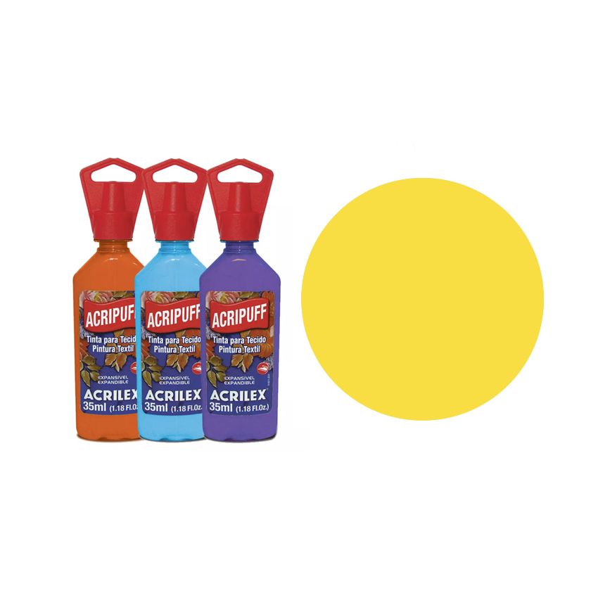 TINTA TECIDO 35ML ACRIPUFF AMARELO LIMAO 04812504 ACRILEX 