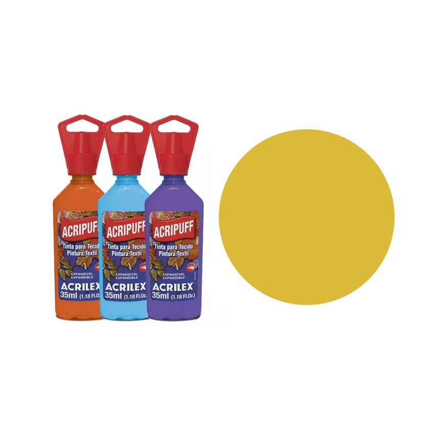 TINTA TECIDO 35ML ACRIPUFF AMARELO OURO 04812505 ACRILEX 