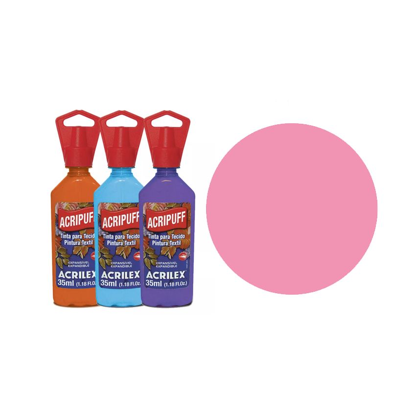 TINTA TECIDO 35ML ACRIPUFF ROSA 04812537 ACRILEX 