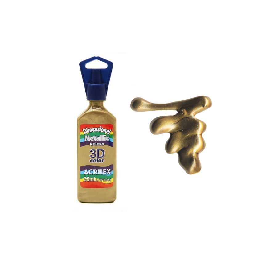 DIMENSIONAL RELEVO 3D METALLIC 35ML BRONZE 12312556 ACRILEX 