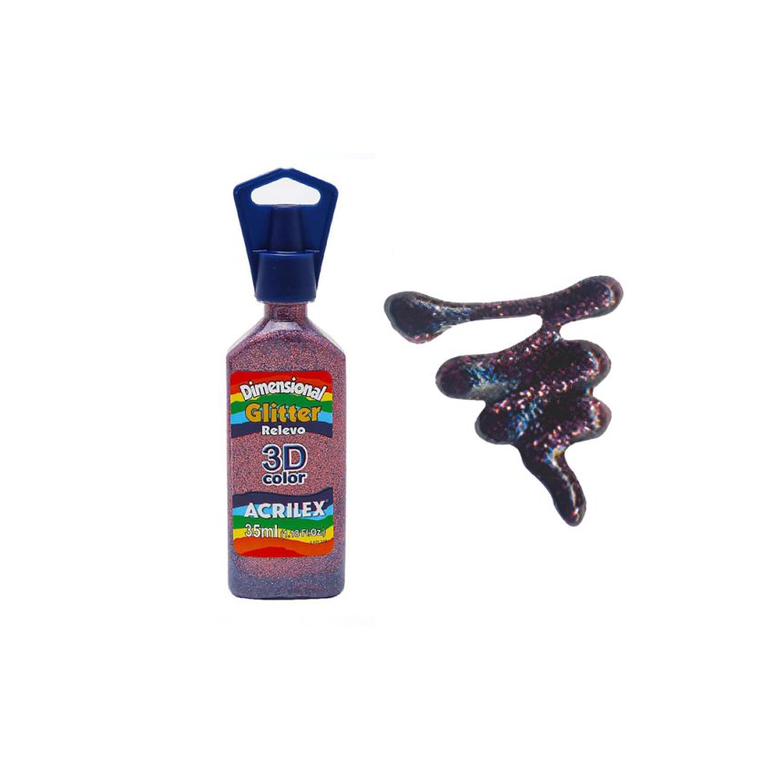 DIMENSIONAL RELEVO 3D GLITTER 35ML ROSE 12212214 ACRILEX 