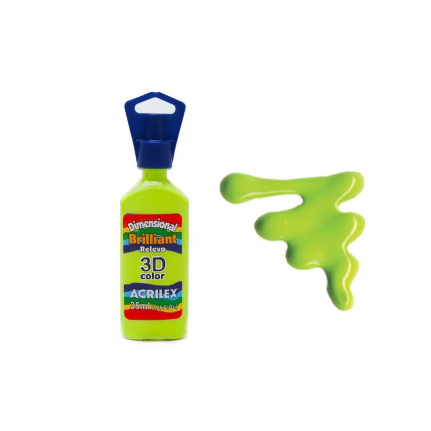 DIMENS. RELEVO 3D BRILH. 35ML VERDE MACA 12112802 ACRILEX 