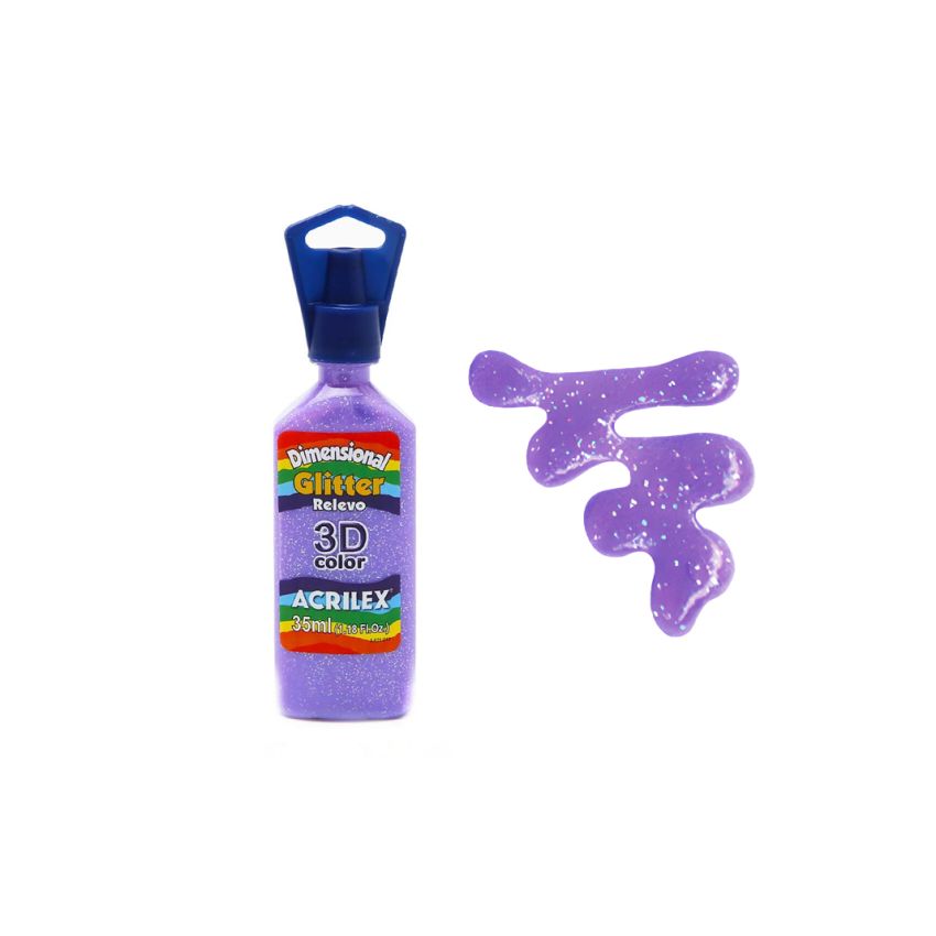 DIMENSIONAL RELEVO 3D GLITTER 35ML LILAS 12212528 ACRILEX 