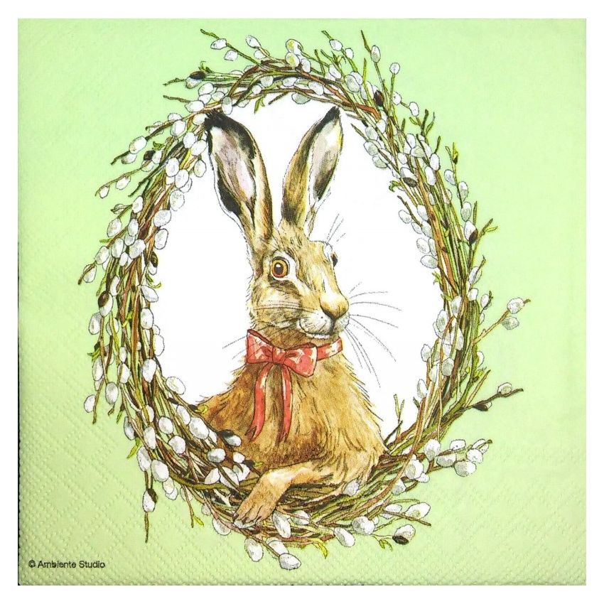 Guardanapo BUNNY PORTRAIT GREEN 30x30cm