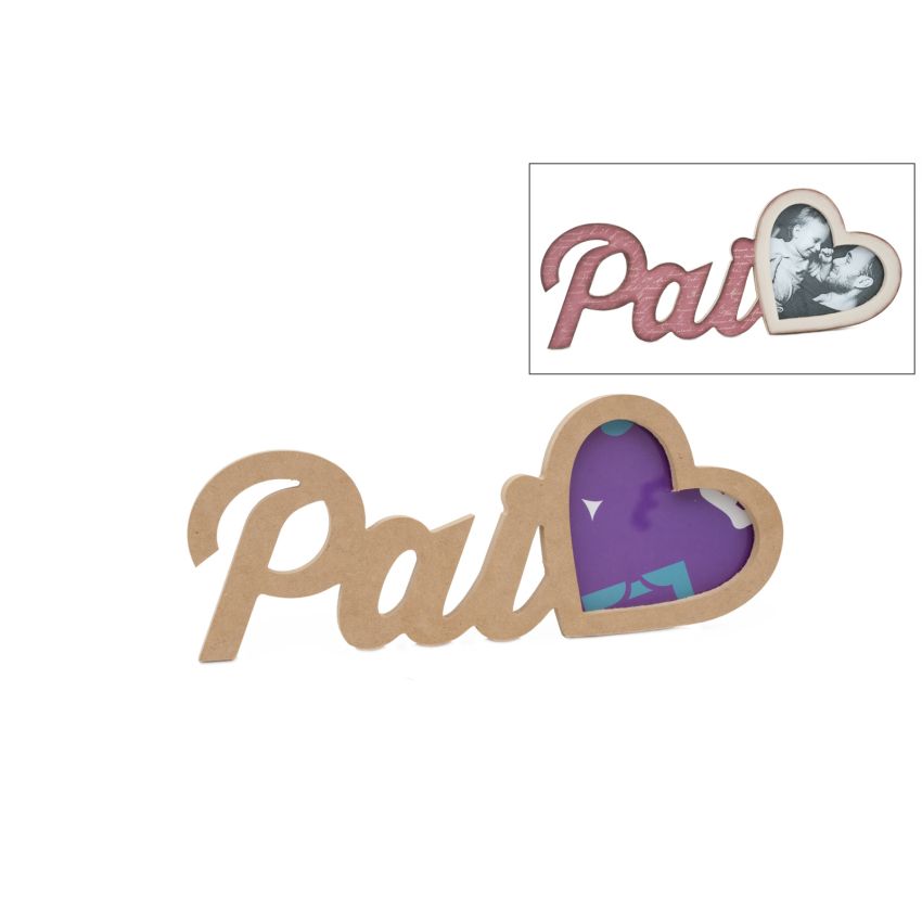 P.FOTO CORAÇÃO PAI 29.6X12X1.2CM MDF
