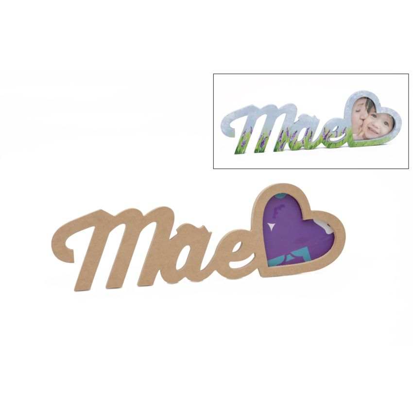 P.FOTO CORAÇÃO MAE 37.6X12X1.2CM MDF
