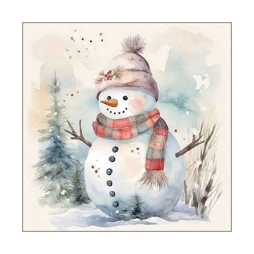 Guardanapo SNOWMAN IN NATURE 30x30cm