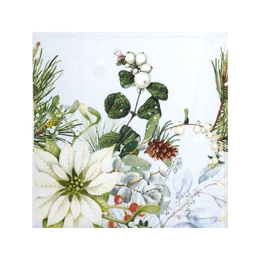 Guardanapo WHITE POINSETTIA 30x30cm