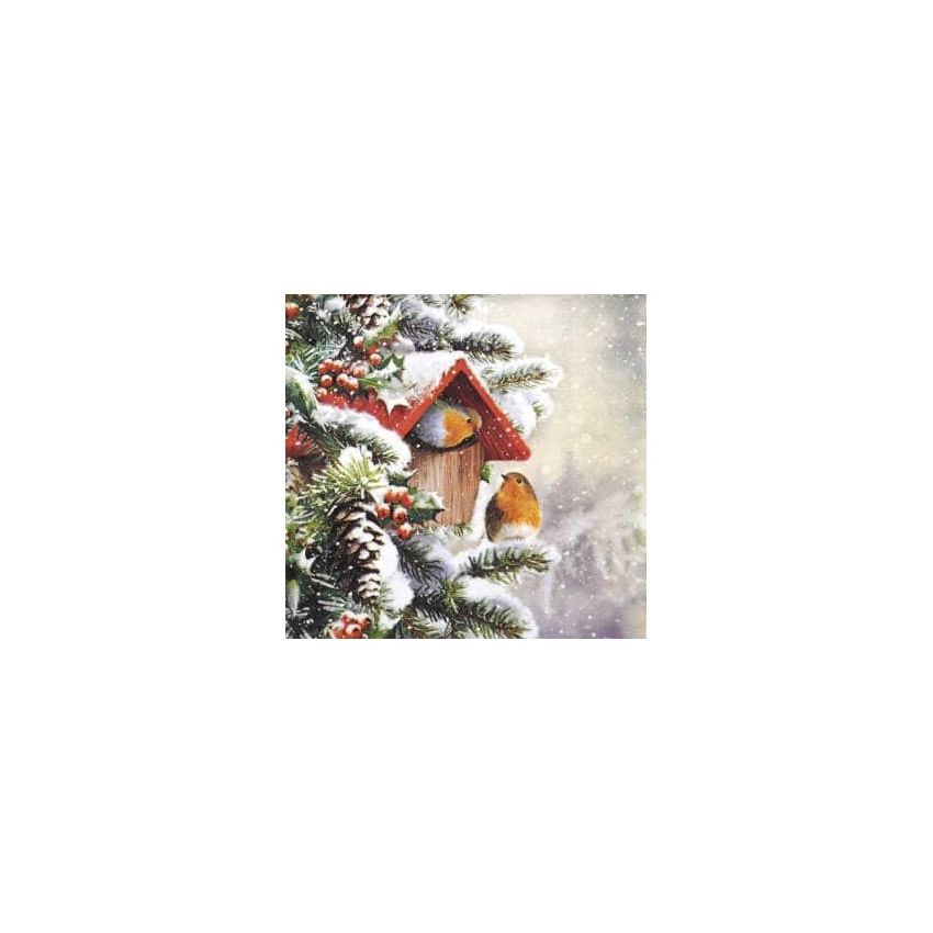Guardanapo HOUSE WITH ROBINS 30x30cm