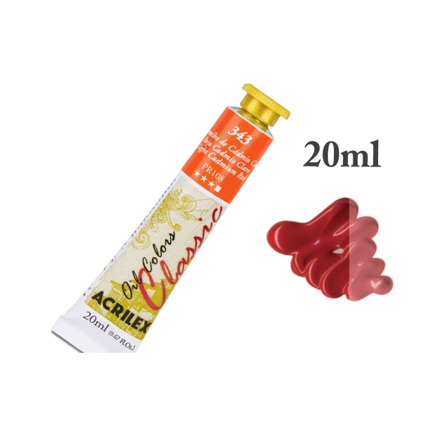 Tinta de Oleo Vermelho de Cádmio Claro