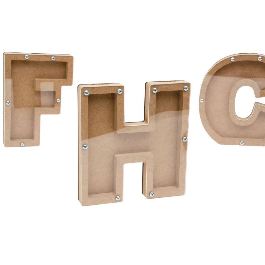 KIT QUADRO MEALHEIRO LETRA PERSONALIZAVEL 20X1.6CM MDF