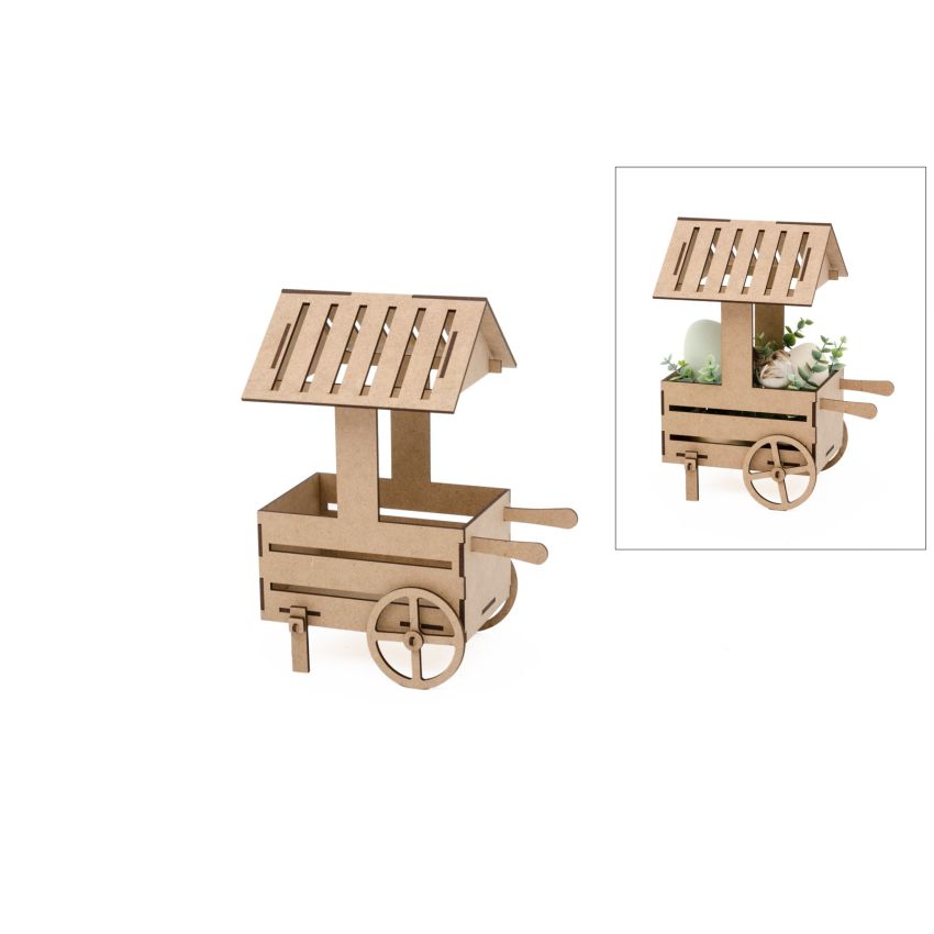 KIT CARRINHO P/OVOS 15X10.5X26.5X0.3CM MDF