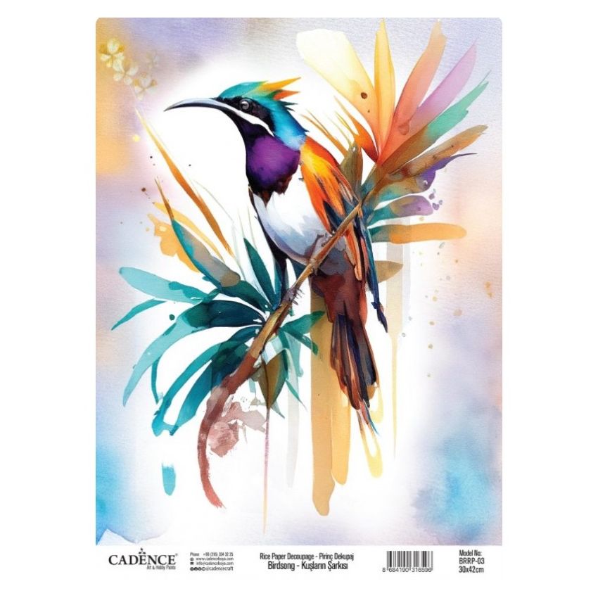 PAPEL ARROZ 30x42 CM CADENCE - BIRDSONG COLLECTION