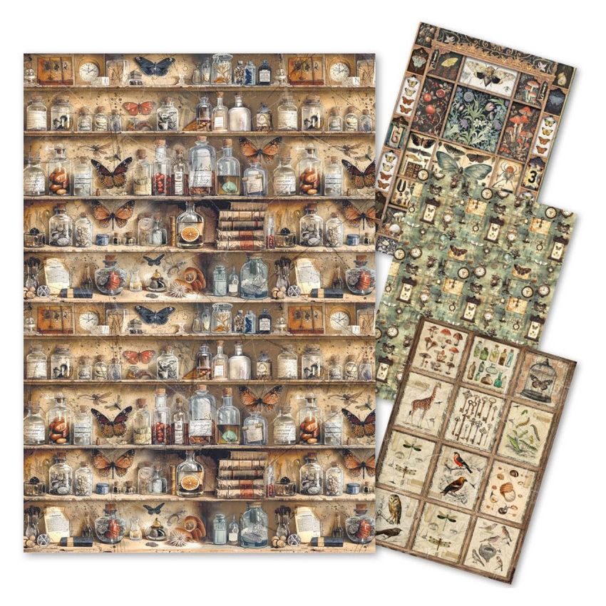 Rice Paper A4 MIXED 4/Pkg Cabinet of curiosites