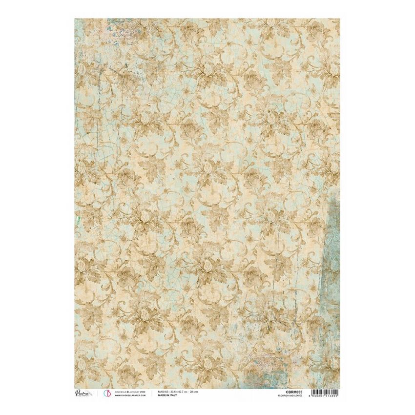 Rice Paper A3 Piuma Flourish and Leaves