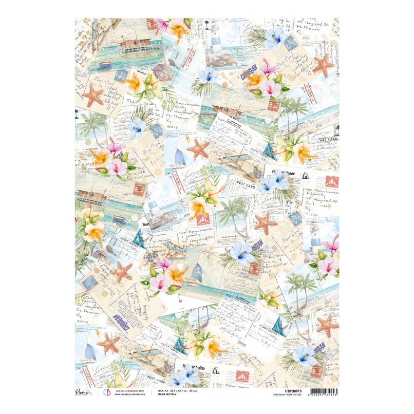 Rice Paper A3 Piuma Greetings from the sea