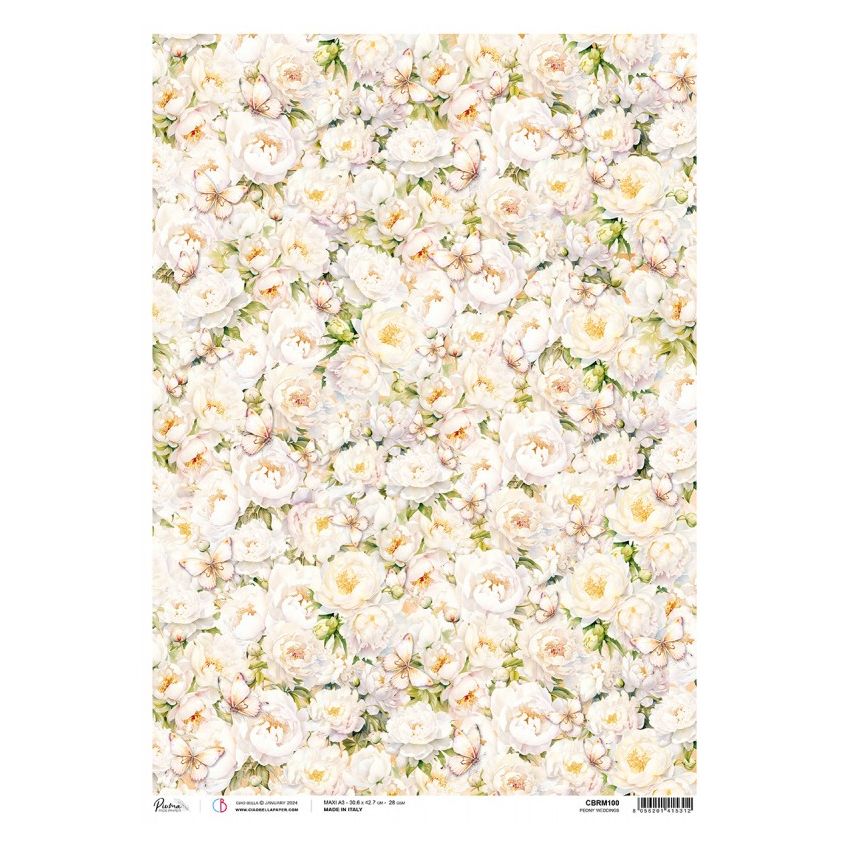 Rice Paper A3 Piuma Peony Weddings