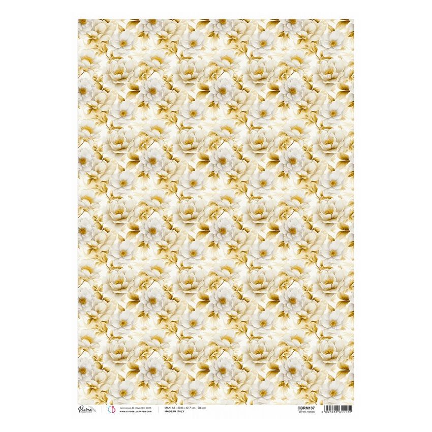 Rice Paper A3 White roses