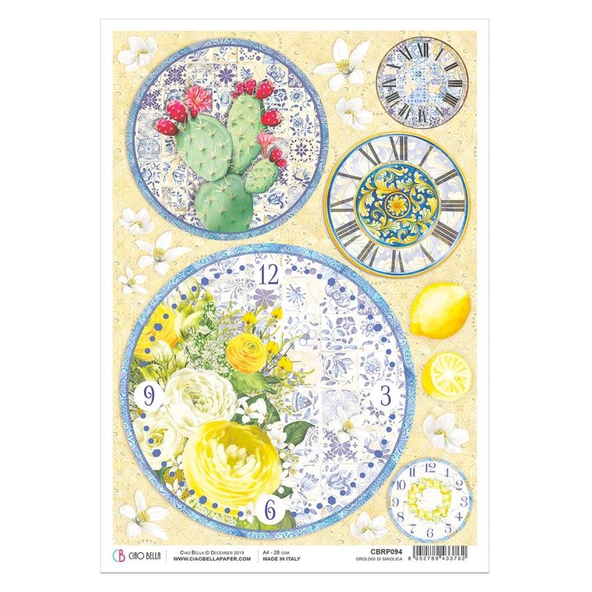 Rice Paper A4 Orologi di Maiolica