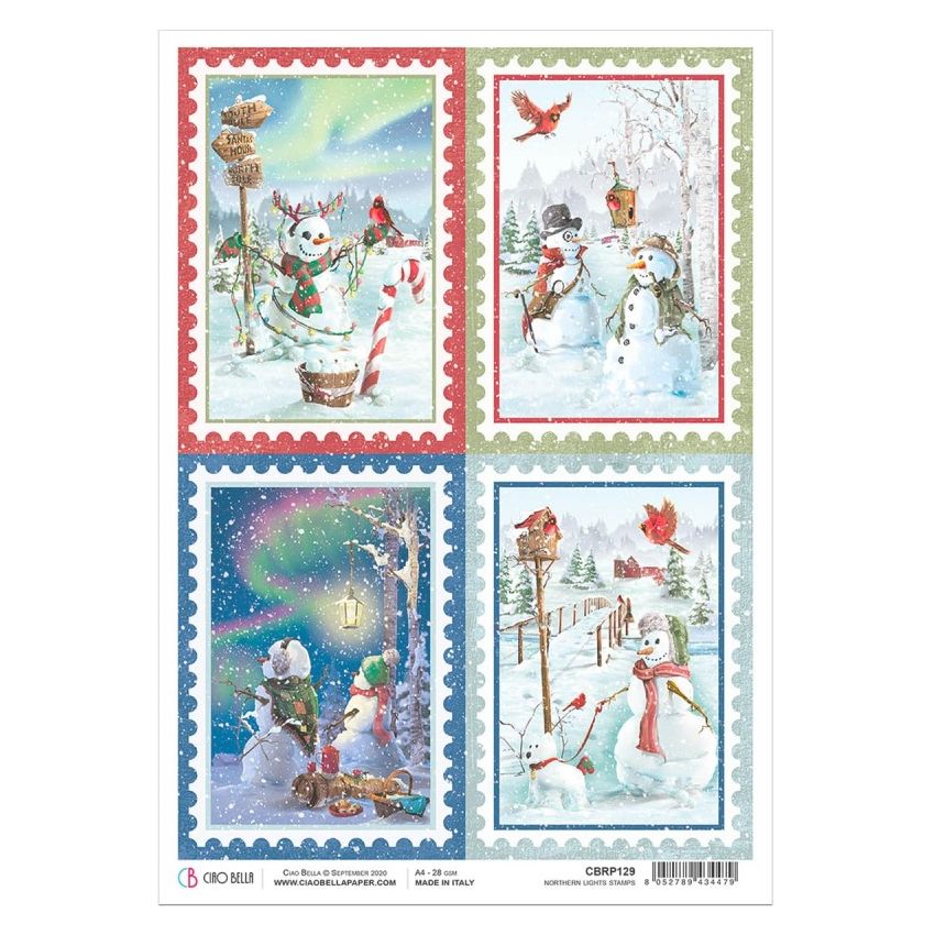 Rice Paper A4 Northern Lights Stamps