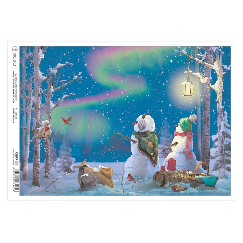 Rice Paper A4 Northern Lights