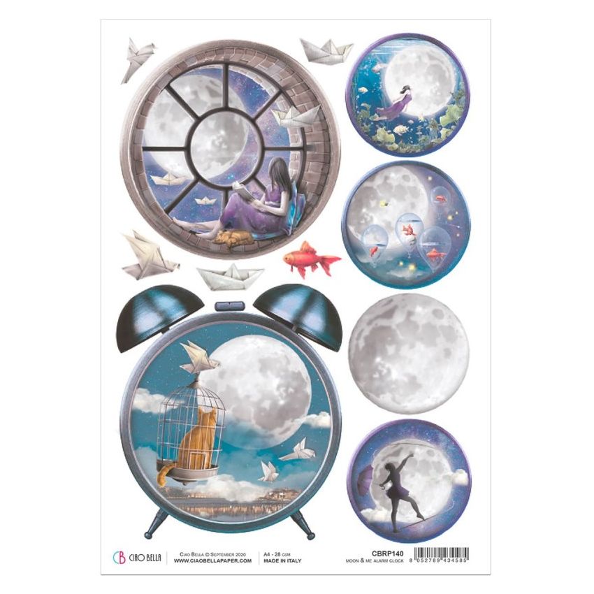 Rice Paper A4 Moon & Me Alarm Clock