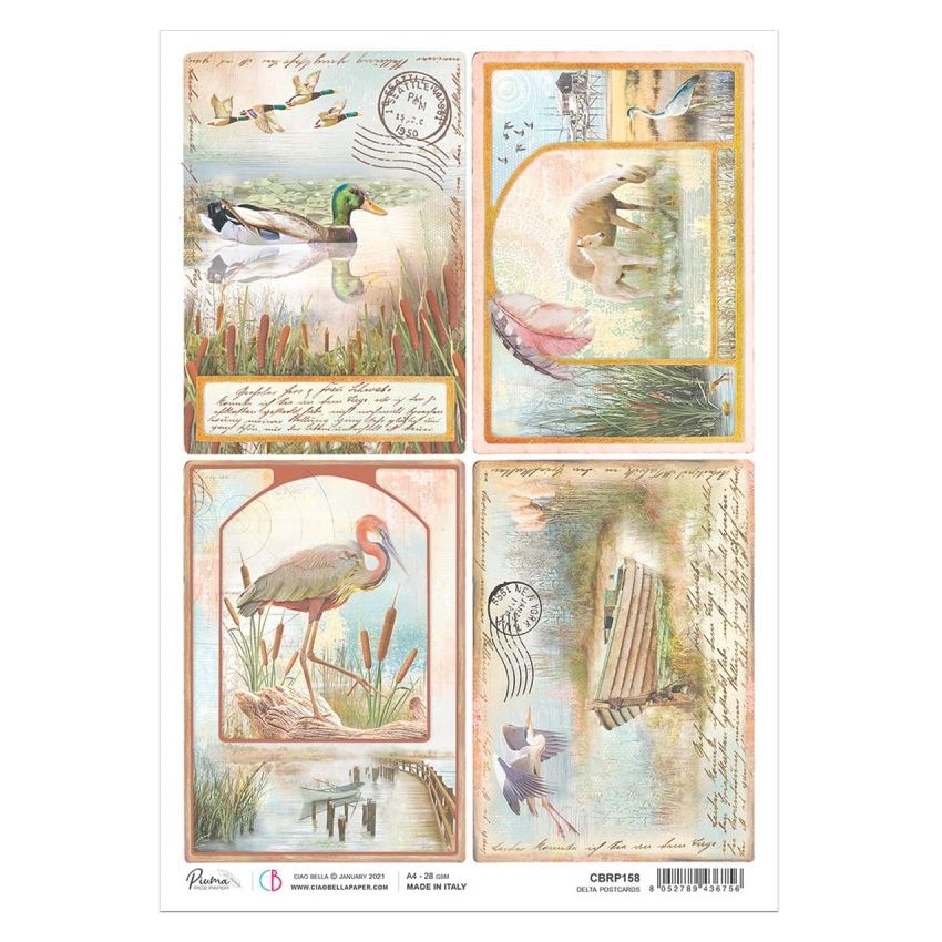 Rice Paper A4 Delta postcards