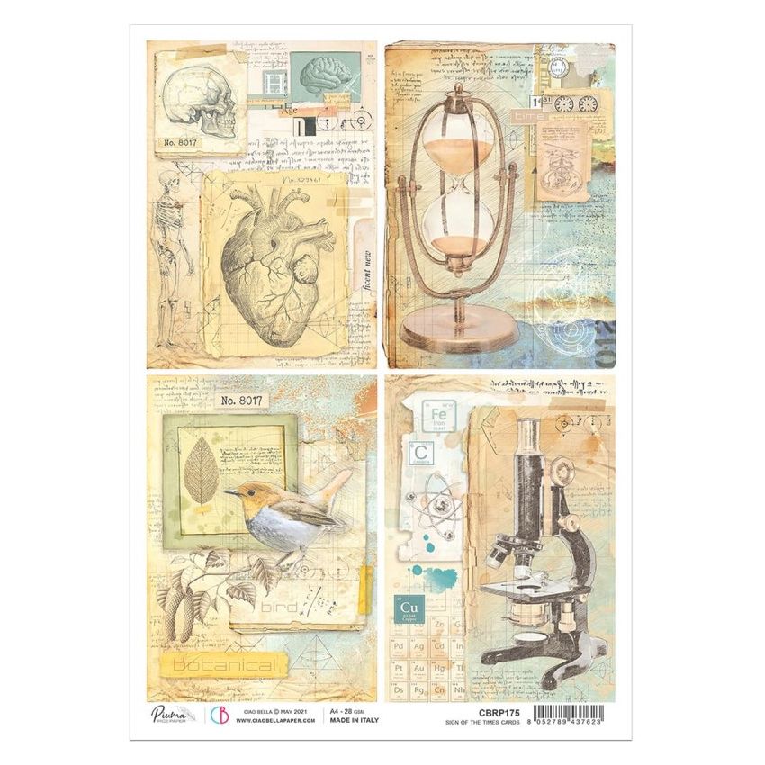 Rice Paper A4 Sign of the times Cards