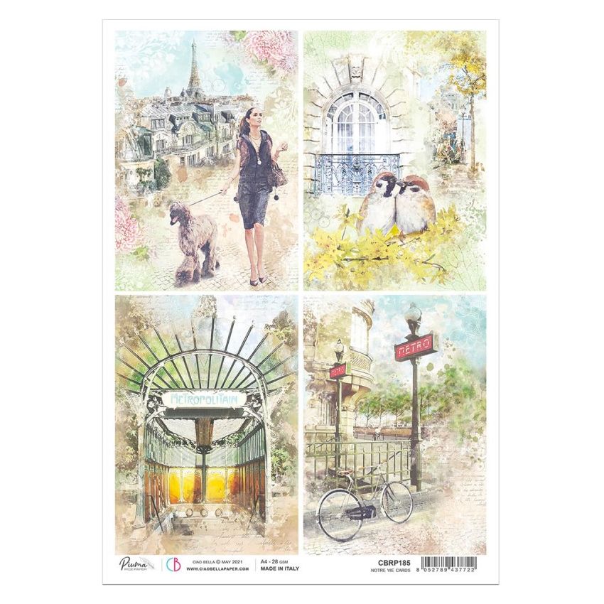 Rice Paper A4 Notre Vie Cards