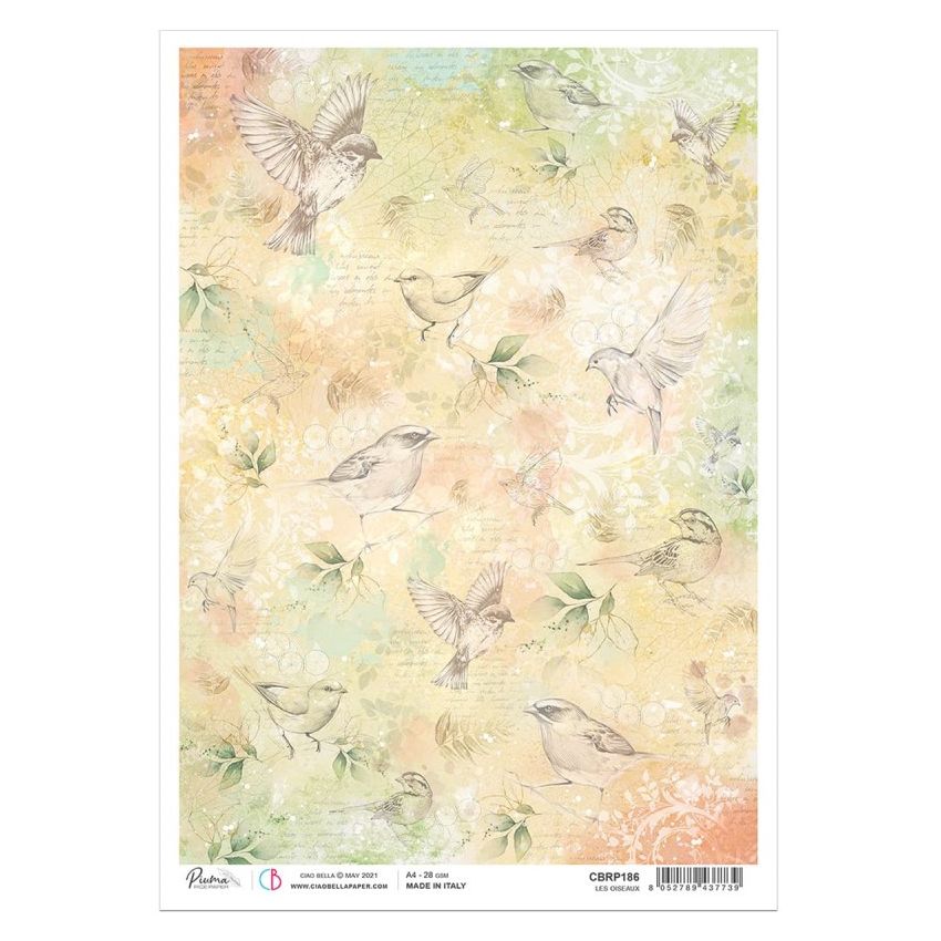 Rice Paper A4 Les oiseaux