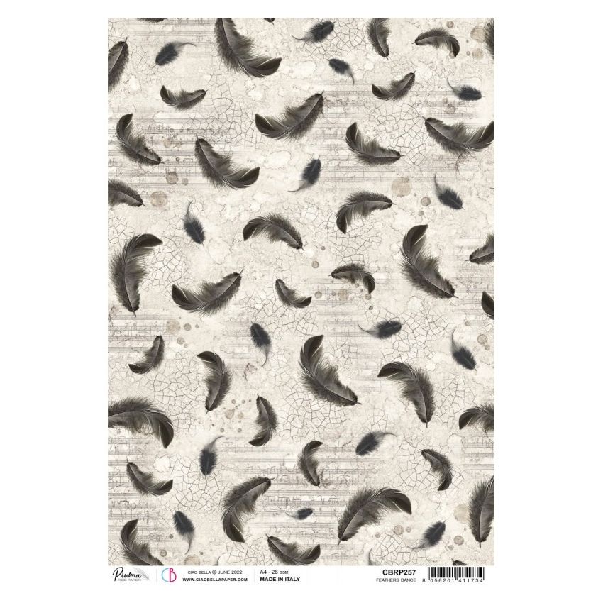 Rice Paper A4 Piuma Feathers Dance