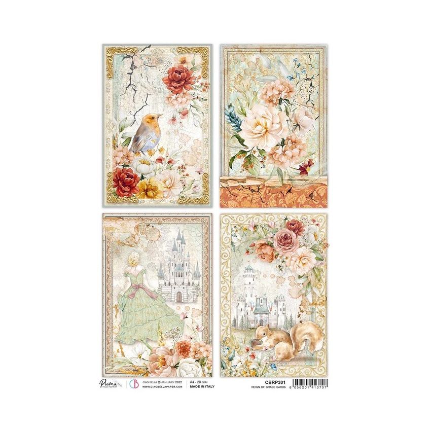 Rice Paper A4 Piuma Reign of Grace Cards