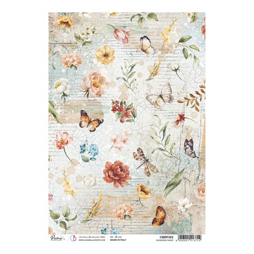 Rice Paper A4 Piuma Blossoms Dance