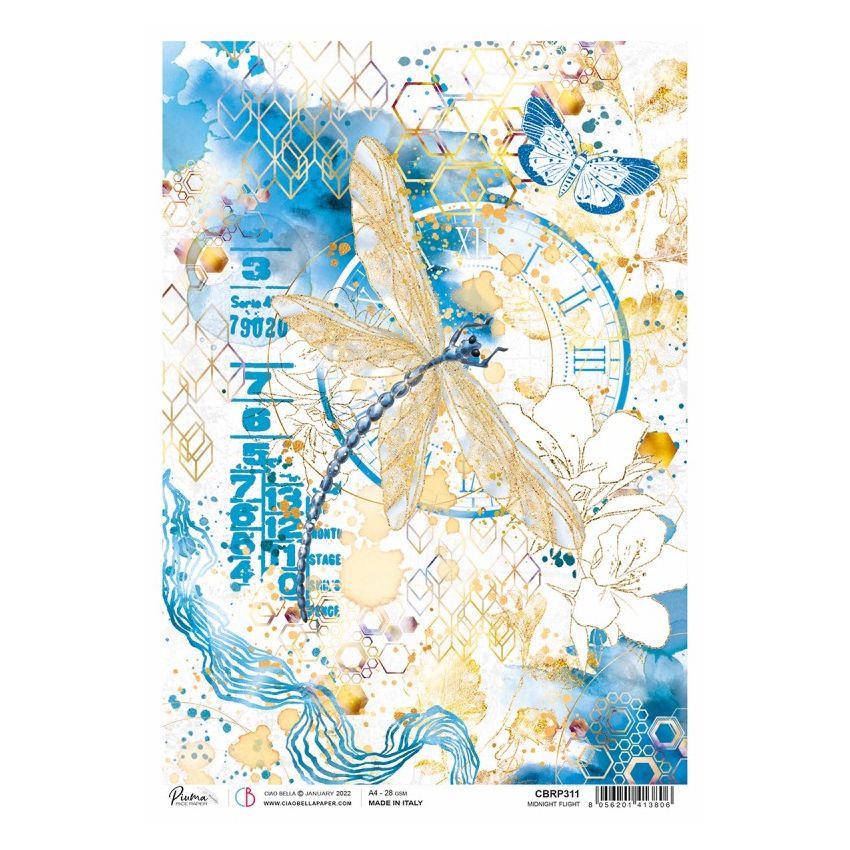 Rice Paper A4 Piuma Midnight Flight