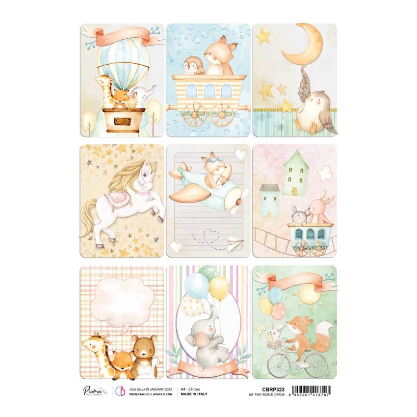 Rice Paper A4 Piuma My tiny world cards
