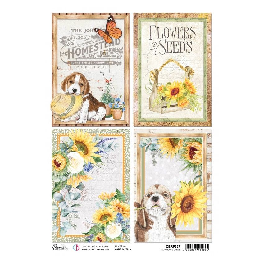 Rice Paper A4 Piuma Farmhouse cards