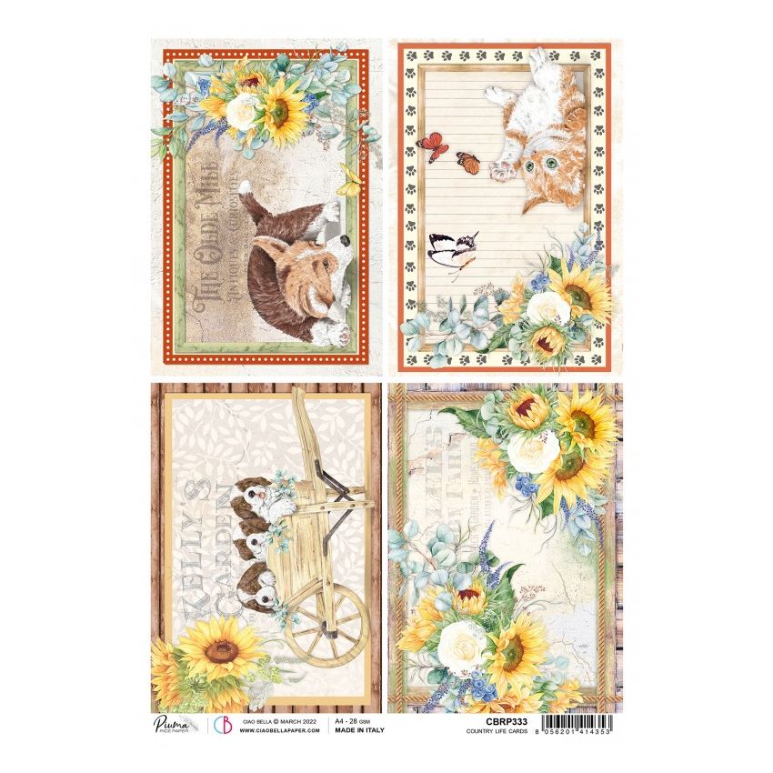 Rice Paper A4 Piuma Country life cards