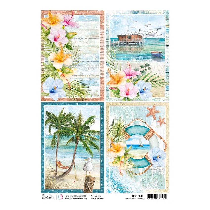 Rice Paper A4 Piuma Summer breeze cards